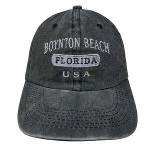 Boynton Beach Florida USA Slideback Hat Gray One Size Adjustable Sunkiss Kap